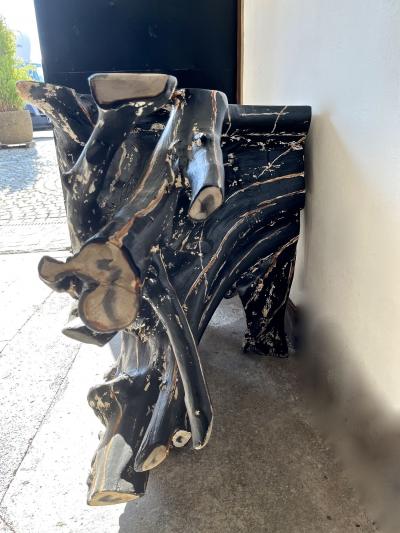Organic Modern Teak Root Sideboard Console Table Handpainted by Artist 2023