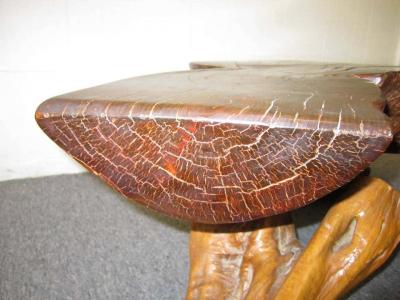 Organic Redwood Free Edge Coffee Table Mid century Modern