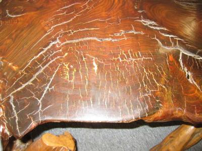 Organic Redwood Free Edge Coffee Table Mid century Modern