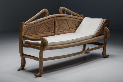 Oriental Bamboo Sofa Bed 20th Century