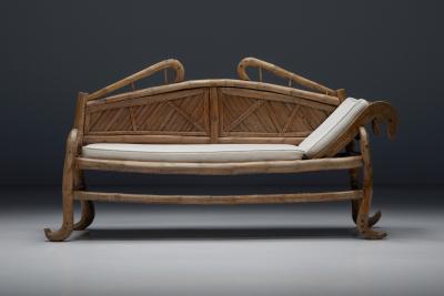 Oriental Bamboo Sofa Bed 20th Century