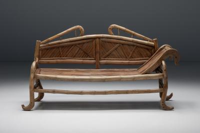 Oriental Bamboo Sofa Bed 20th Century