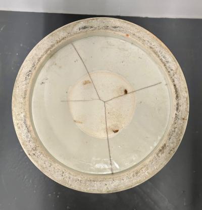 Oriental Porcelain Flow Blue White Umbrella Stand Large Vase Floral Decorated