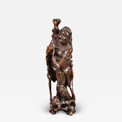 Oriental sculpture from the 20th century Fisherman with fish