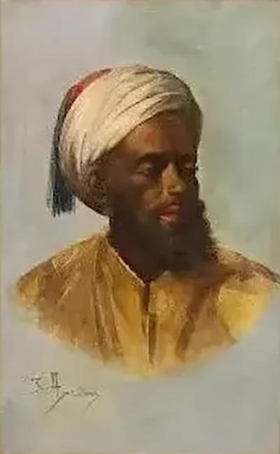 Orientalist Moorish Man Portrait 19th Century