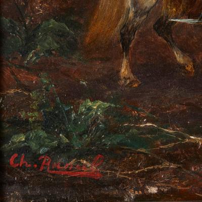 Orientalist oil painting with Equestrian subject