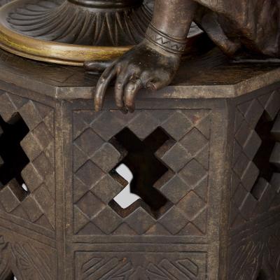 Orientalist spelter lamp with female figure