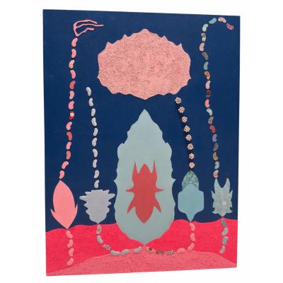 Orig Nancy Goodman Acrylic Collage Painting I m Not Really a Pink Person