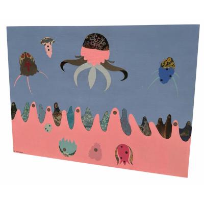 Orig Nancy Goodman Lawrence Acrylic Collage Painting Minds Eye