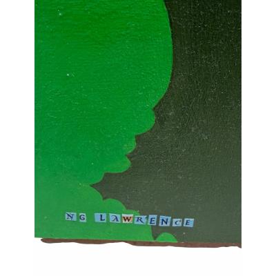 Orig Nancy Goodman Lawrence Acrylic Collage Painting Mutation