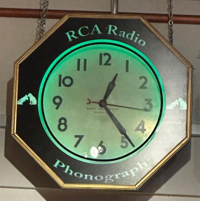 Original Art Deco Green Neon Hexagon Vintage RCA Radio and Phonograph