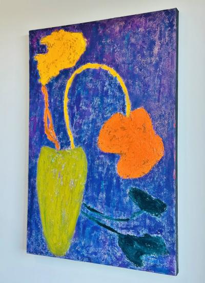 Original Big Flowers Oil on Canvas by Sharon Cannon Los Angeles Artist