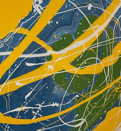Original Dave Wilcox Modernist Round Oil Painting Listed California Artist