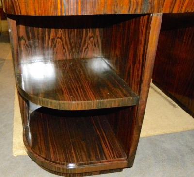 Original French Macassar Art Deco Partners Desk