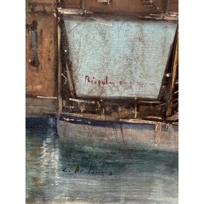 Original Italian Seascape Oil Painting by L De Ferrara