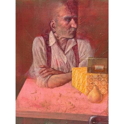 Original Jean Charles Bouloc Mix Media Oil Painting on Canvas