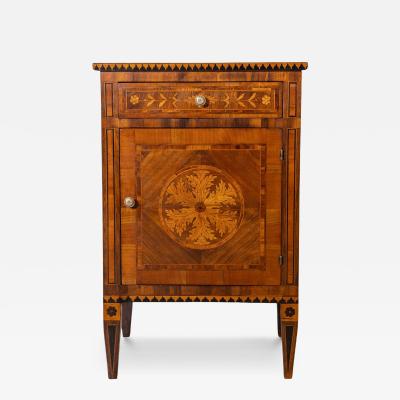 Original Louis XVI Period Italian Bedside Table with Marquetry Late 18th Cent