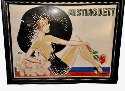 Original Mistinguett Poster by Zig Framed Art Deco Lithograph 1932