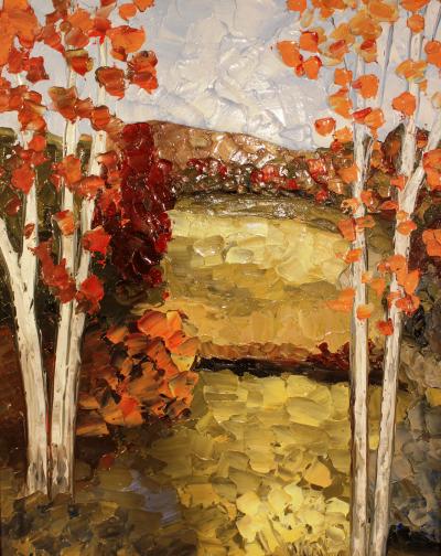 Original Oil Painting Titled Autumne ASaint Sauveur by Richard Riverin