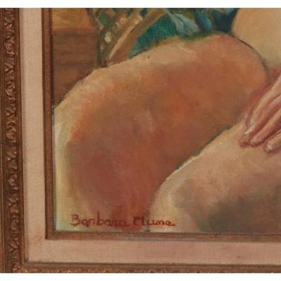 Original Oil Painting of Seated Nude by Barbara Clune