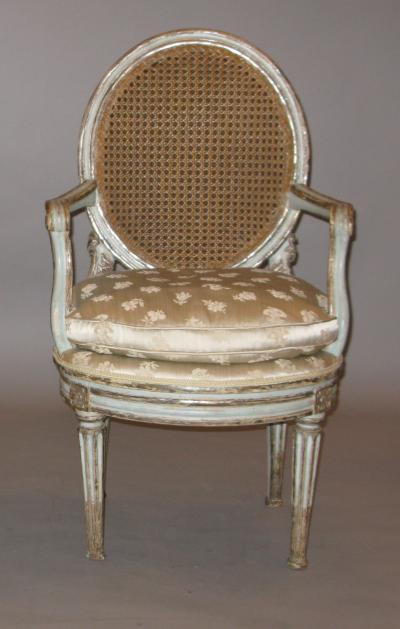 Original Painted and Mecca Silver Gilt Armchair