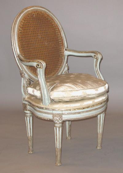 Original Painted and Mecca Silver Gilt Armchair