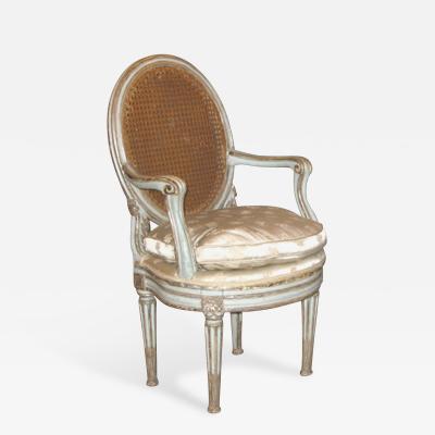 Original Painted and Mecca Silver Gilt Armchair