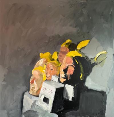 Original Painting by Listed Miami Artist Ahmed Gomez Relics 