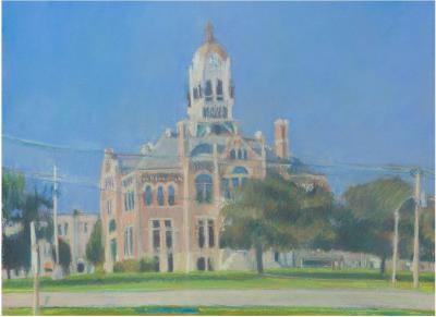 Original Painting of Franklin County Courthouse Iowa by Frje Echeverria