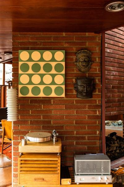 Original Untitled Hard Edge Abstract Painting by Billy Criswell circa 2004