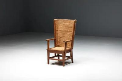 Orkney Chair in Wood and Oat Straw Scotland 19th Century