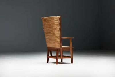 Orkney Chair in Wood and Oat Straw Scotland 19th Century