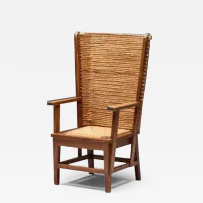 Orkney Chair in Wood and Oat Straw Scotland 19th Century