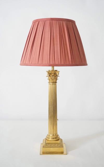 Ormolu Corinthian Column Sinumbra Base Table Lamps France circa 1825