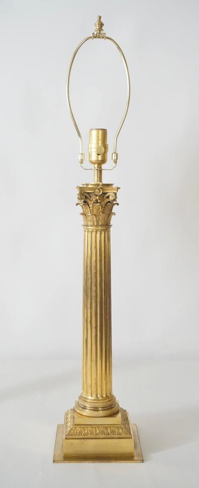 Ormolu Corinthian Column Sinumbra Base Table Lamps France circa 1825