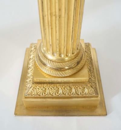 Ormolu Corinthian Column Sinumbra Base Table Lamps France circa 1825