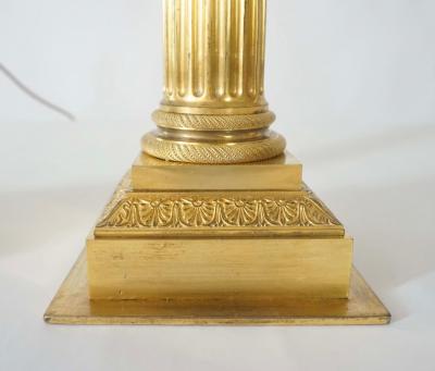 Ormolu Corinthian Column Sinumbra Base Table Lamps France circa 1825