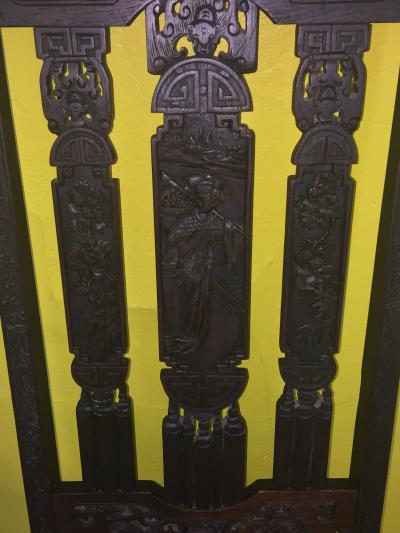 Ornate Carved Pair of Chinese Figural Victorian Chairs