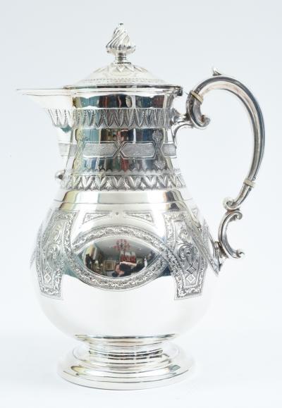 Ornate Exterior Design Details English Silver Plate Tea Coffee Pot