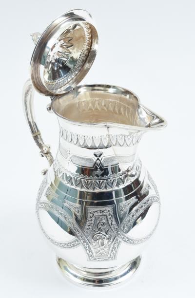 Ornate Exterior Design Details English Silver Plate Tea Coffee Pot