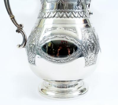 Ornate Exterior Design Details English Silver Plate Tea Coffee Pot