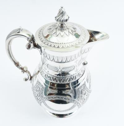 Ornate Exterior Design Details English Silver Plate Tea Coffee Pot