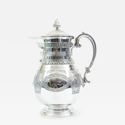 Ornate Exterior Design Details English Silver Plate Tea Coffee Pot