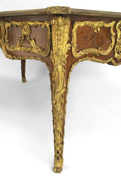 Ornate French Louis XV Kingwood and Gilt Bronze Desk