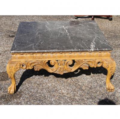 Ornate Italian Carved Marble Coffee Table