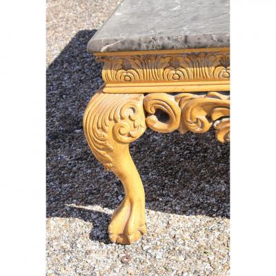Ornate Italian Carved Marble Coffee Table