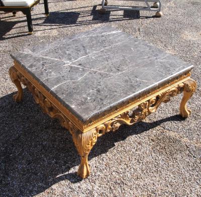 Ornate Italian Carved Marble Coffee Table