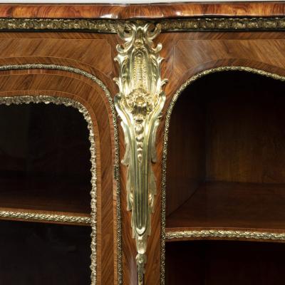 Ornate Victorian kingwood side cabinet in the French taste attributed to Gillows