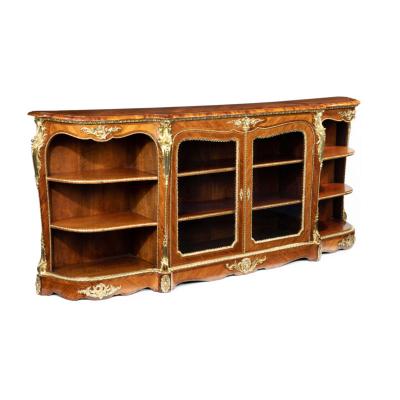 Ornate Victorian kingwood side cabinet in the French taste attributed to Gillows