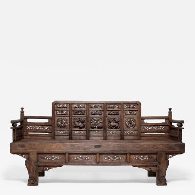 Ornately Carved Luohan Bed